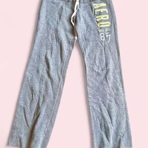 Aeropostale Gray Sweatpants with Yellow Accents